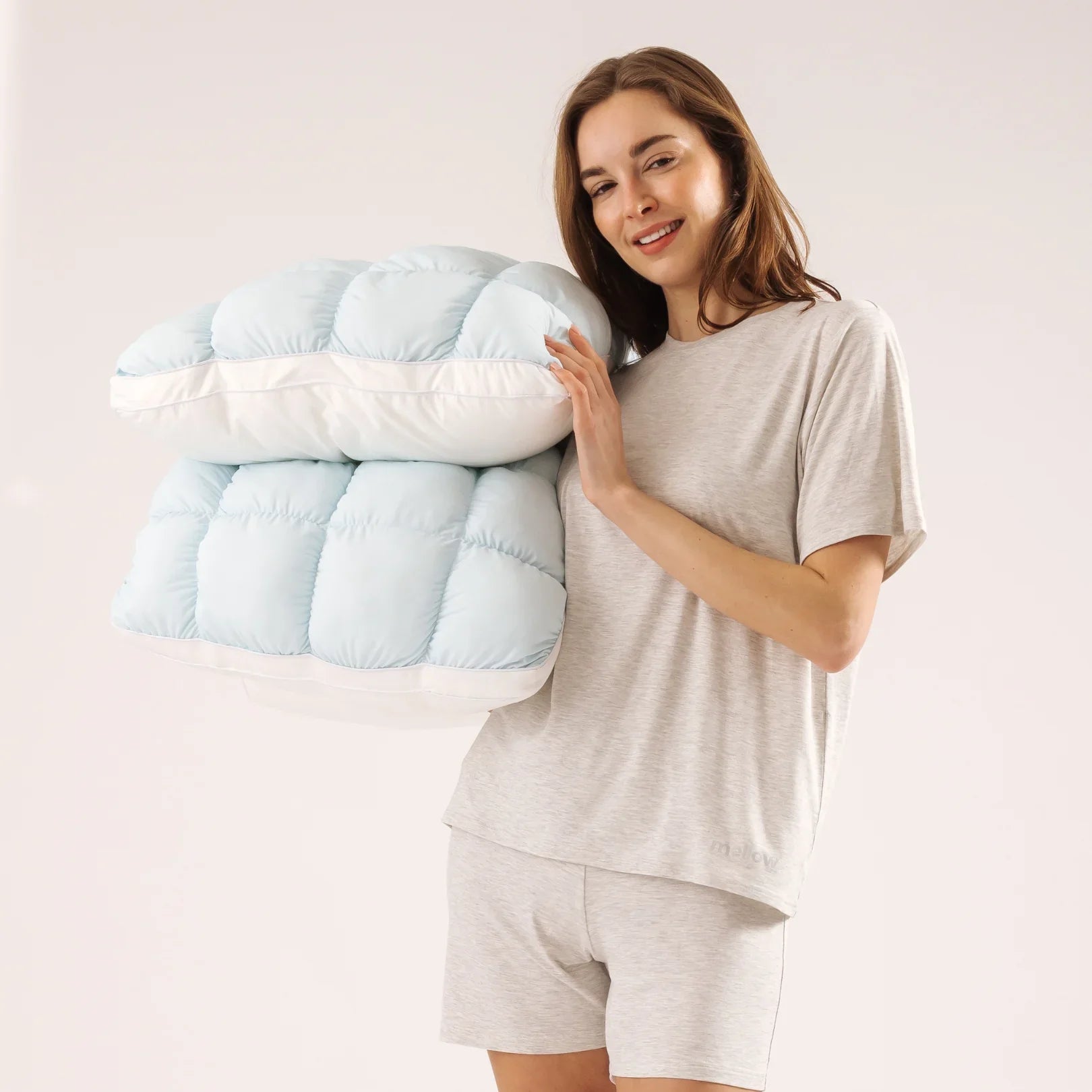 Puff Pillow - Baby Blue